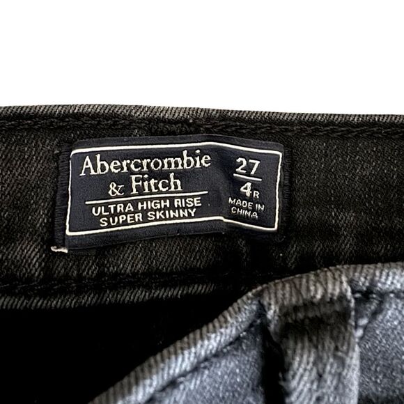 Abercrombie & Fitch Black Ultra High Rise Super Skinny Jeans Size 27/4 - Picture 6 of 6